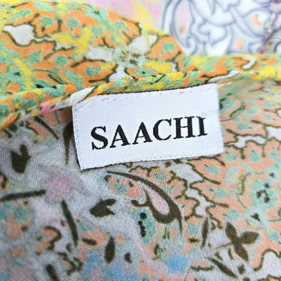 Anthropologie SAACHI Mystical Garden Open Front Ruffle Sleeve Kimono Cardigan - Picture 11 of 13